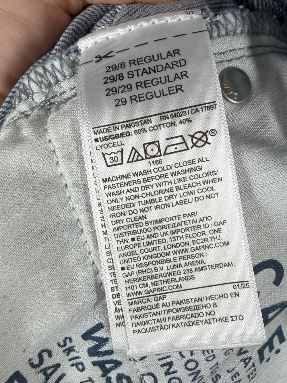 Gap Mid Rise UltraSoft Denim Baggy Trousers Jeans Wide Leg Size 8 - Picture 7 of 8